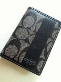 NWT Coach Mens CMD Pebble Leather Slim Passcase Id Wallet