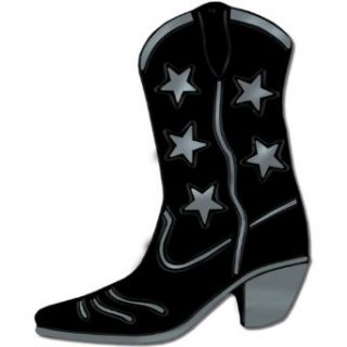 Foil Cowboy Boot Silhouette (black) Party Accessory (1