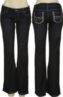 com ROCK REVOLUTION Stretch Flare Jeans [NR 49], Indigo, 1 Clothing
