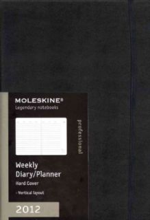 Moleskine 2012 Professional Weekly Planner Vertical Black Hard Cover