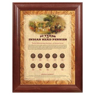 American Coin Treasures Framed Indian Head Pennies Compare $79.95
