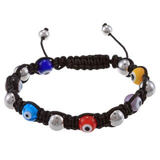 La Preciosa 8mm Multi Colored Evil Eye and Stainless Steel Beads w