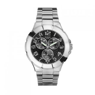 Guess Mens Stainless Steel Rush Black Dial Watch