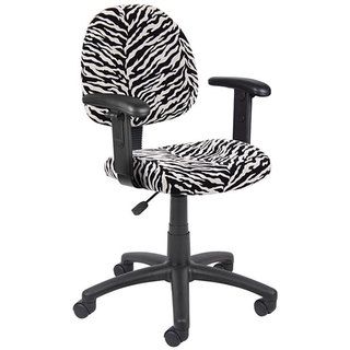 Boss Zebra Microfiber Adjustable Task Chair with Lumbar Support