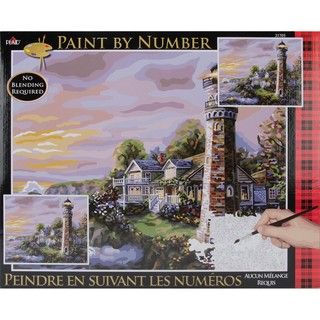 Paint By Number Kit   Lighthouse Cottage