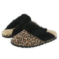 Old Friend Ladies Scuff Leopard/CrèMe Fleece Slippers