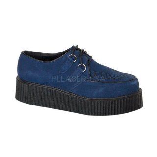 2 inch Platform Basic Suede Creeper Shoe Blue Suede Shoes