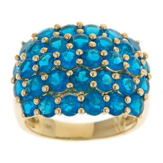Yach 10k Yellow Gold Neon Apatites Cluster Ring