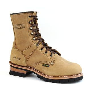 AdTec Mens Brown Crazy Horse Leather Logger Boots