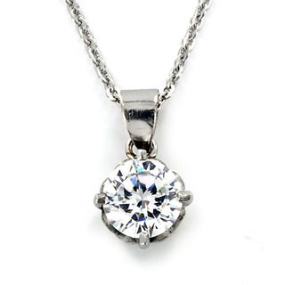 Stainless Steel Dazzling Cubic Zirconia Necklace