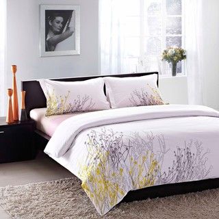 Reed Embroidered King size 3 piece Duvet Cover Set