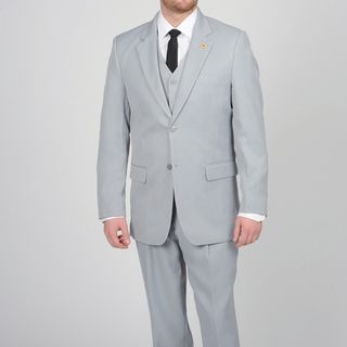 Stacy Adams Mens Silver Two button Vested Suit