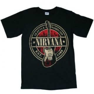 Nirvana   Est 1988 Guitar Stamp T Shirt Clothing