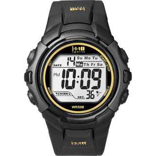 Timex Mens T5K457 1440 Sports Digital Black/Yellow Watch