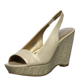 AK Anne Klein Womens Fortuna Gold Wedge Sandals