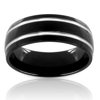 Black plated Stainless Steel Lined Ring