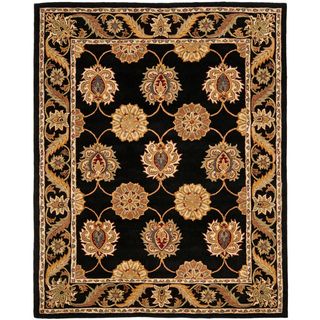 Handmade Heritage Mahal Black Wool Rug (5 x 8)