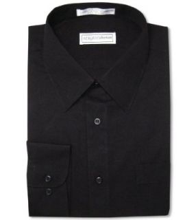 Biagio Mens 100% COTTON BLACK Dress Shirt w/ Convertible