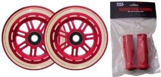 Replacement Razor Scooter RED WHEELS, BEARINGS, GRIPS