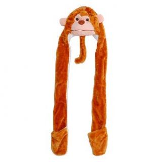 Childrens 3D Plush Animal Orange Monkey Long Paws Winter