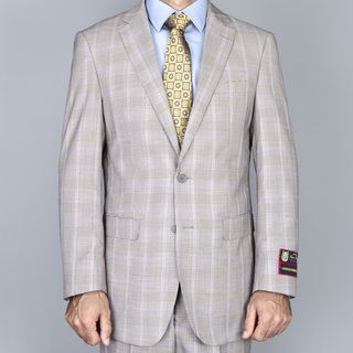 Giorgio Fiorelli Mens Tan Windowpane 2 button Suit