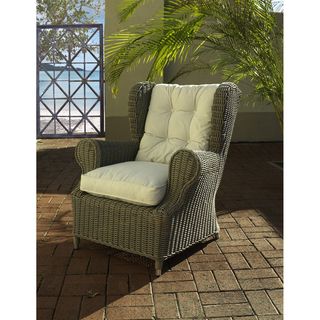 Outdoor Kubu with White Cushion Wing Chair
