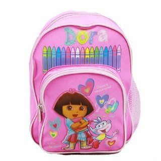Dora the Explorer Mini Backpack 10 in Pink with Boots Crayons