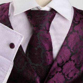 Purple pattern Formal Vest for Men Gift Idea with Neck Tie