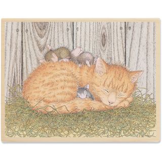 House Mouse Mounted Rubber Stamp 3.75X5 Cat Nap