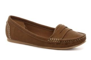 Odeon Tan Womens Penny Loafer Shoes Shoes