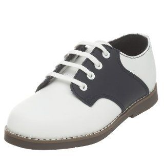 Rite Toddler Classic Saddle Shoe,White/Navy,7 W US Toddler Shoes