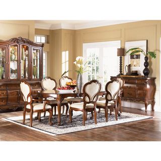 Bourbonnais 7 Piece Dining Set With Fully Upholstered Chairs