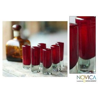 Ruby Red 6 piece Shot Glass Set (Mexico)