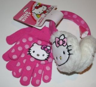 Hello Kitty Girls Earmuff Set   Earmuffs & Gloves Size