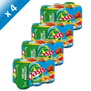 Lot de 4   OASIS PECHE ABRICOT   4 packs de 6 x 33 cl