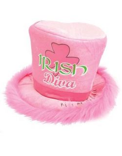 St Patricks Day Pink Green Irish Diva Plush Costume Hat