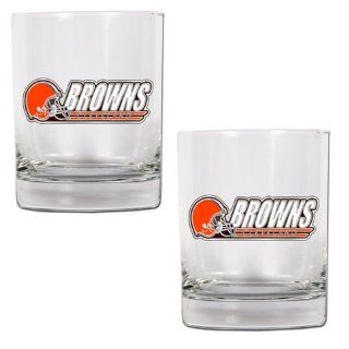 NFL Cleveland Browns Two Piece Rocks Glass Set Sports