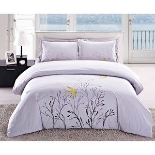 Swallow Embroidered 3 piece Duvet Cover Set