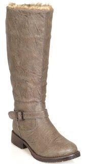 DESIGNER Rider InspiBeige Gray Knee High BOOTS 11 Shoes