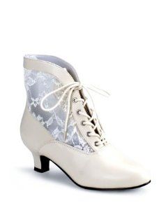 Ivory Lace Victorian Costume Ankle Boot   10 Shoes