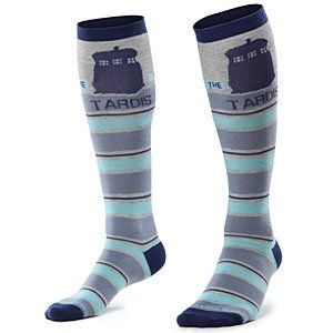 Who Knee Tardis Stripe Knee High Socks, Shoe size 4 10 Clothing