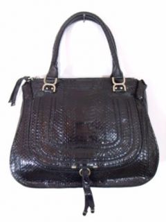 BESSO Black Snakeskin Luxury Italian Handbag Tote Bag