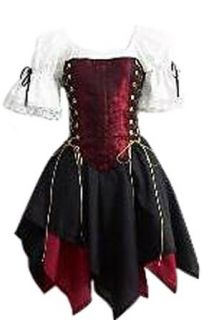 Pearsons Costuming Wood Elf Skull Pirate Blood Red XS/SM