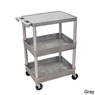 Luxor Gray Heavy duty Plastic Utility Cart with Four Locking Casters