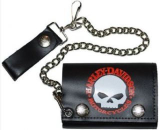 Harley Davidson Mens Tri Fold Skull Leather Wallet
