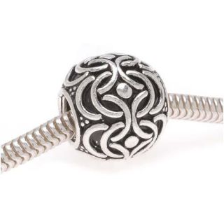 Beadaholique Sterling Silver 12 mm Round Ornate Bali Bead (Pack of 2