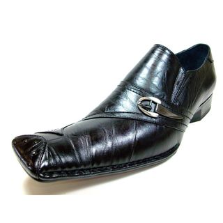 Delli Aldo Mens Studded Toe Slip on Loafers with Buckle