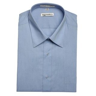 Armando Mens Peacock Blue Convertible Cuff Dress Shirt