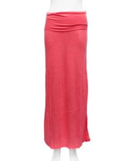Coral Fold Over Maxi Jersey Skirt Clothing