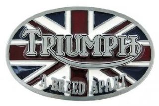 Triumph Motorcycles Union Jack Logo Belt Buckle Trump